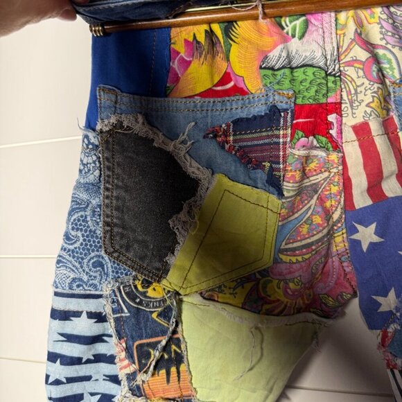 RARE BiePa Jeans 1971 Patchwork Distressed Jeans Size 32 - Picture 12 of 12